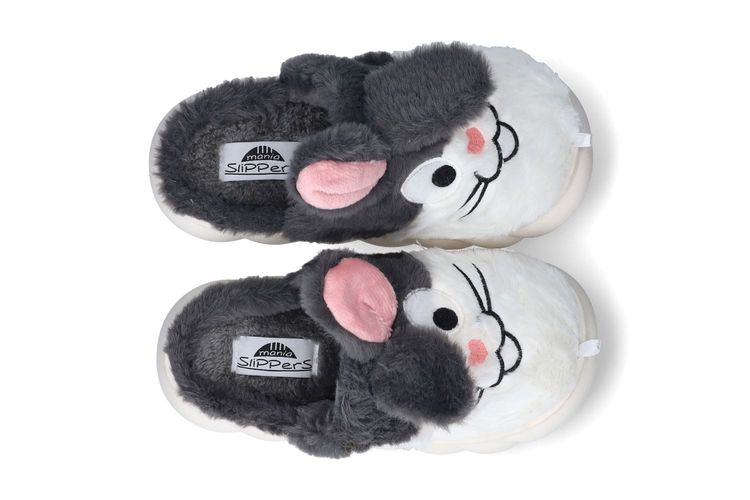 SLIPPERS MANIA-BUNNY-GREY-DAMES-0003