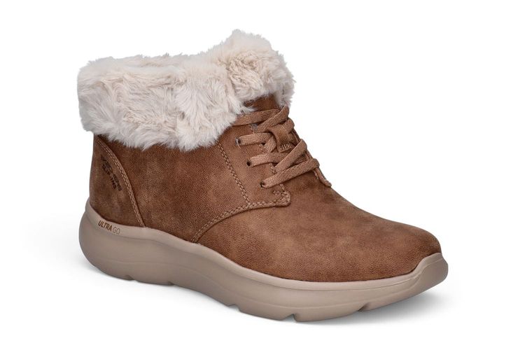 SKECHERS-SLIP IN FUR-COGNAC-DAMES-0001