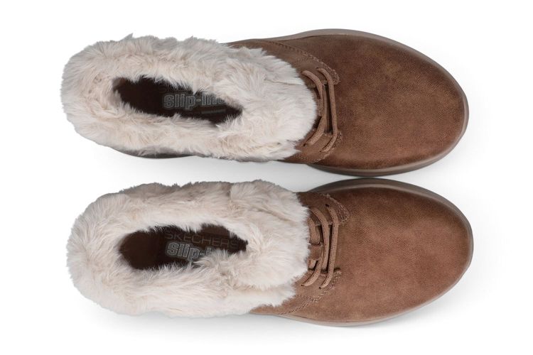 SKECHERS-SLIP IN FUR-COGNAC-DAMES-0002