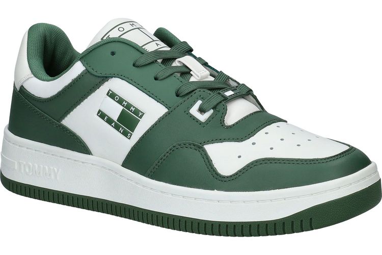 TOMMY HILFIGER-TJM BASKET-VERT/BLANC-HOMMES-0001