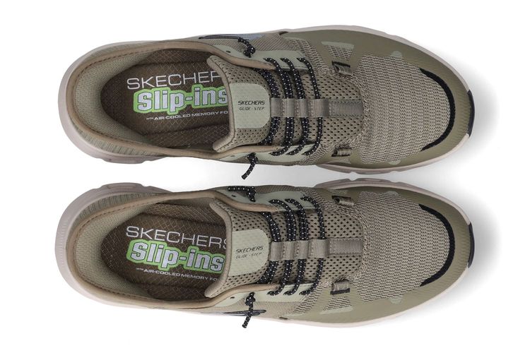 SKECHERS-GLIDE STEP4-KAKI-HOMMES-0003